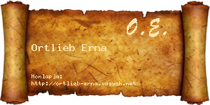Ortlieb Erna névjegykártya